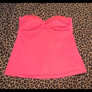 Peach Padded Strapless Tankini Top